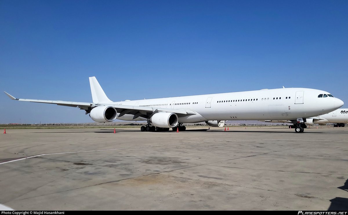 Iranian Mahan Air got its hands on yet another pair of Airbus A340 [reg C5-MIA and C5-MIC] earlier this year, ferried on 29 Feb 2024 from Šiauliai airport, a NATO base in Lithuania where they were stored, to Tehran and Chabahar Konarak airport respectively aerotime.aero/articles/an-af…