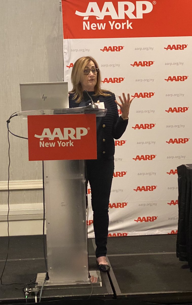 Kicking off #AARPNY advocacy days in #Albany, @BethNY told 100+ volunteers from across NYS: our volunteers show up in their red shirts and let our Governor and Legislature know that: ■ We expect their respect and support ■ We have powerful voices, and ■ We won’t be overlooked