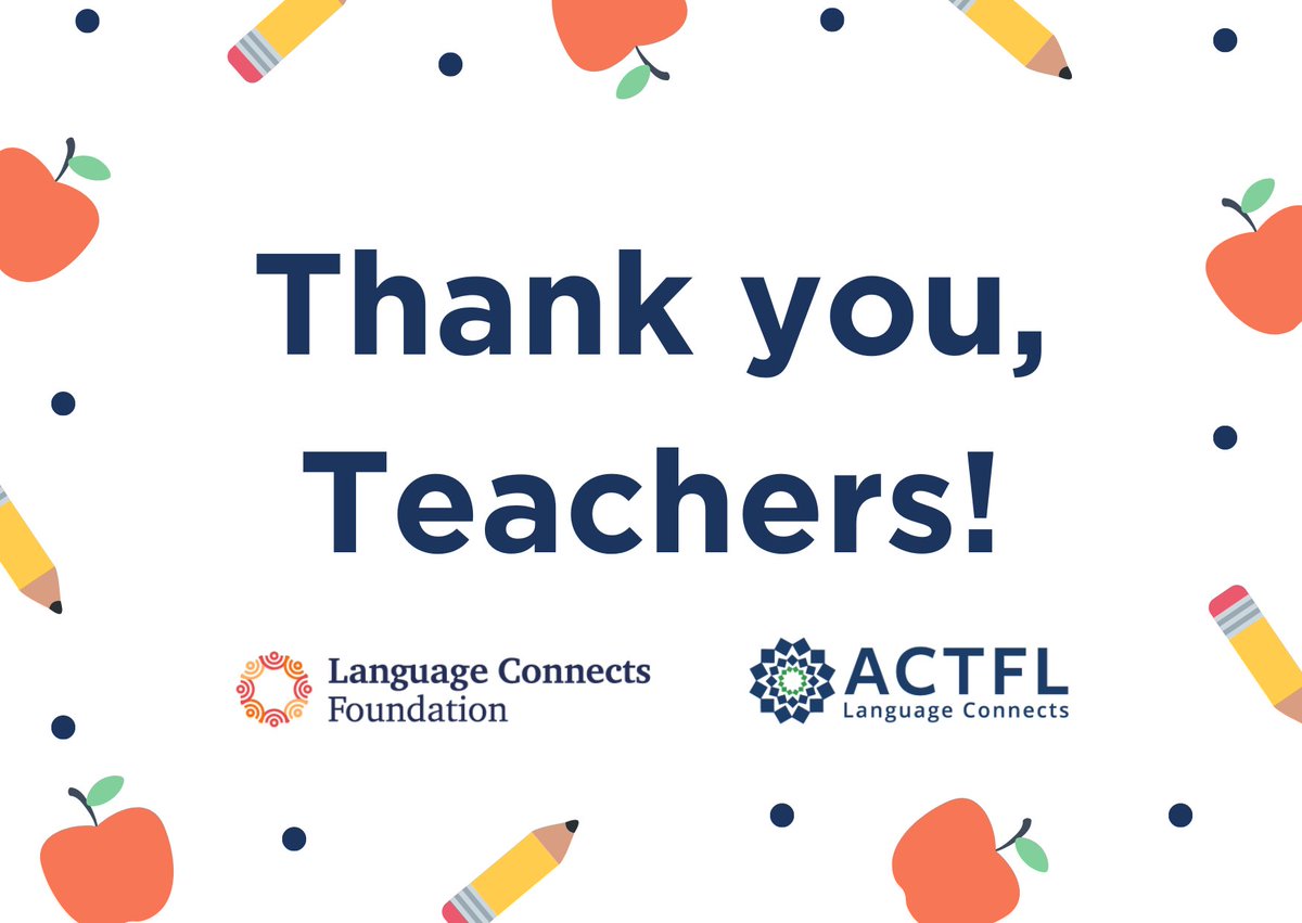 Happy #TeacherAppreciationWeek! One teacher can inspire 3,000 students in their career. That's 30 million lives changed by ACTFL members & over 159,000 students inspired by LCF's Teacher Scholarship Program! Join the celebration at: bit.ly/3Kam1ZH
