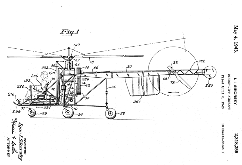 1/2 ICYMI On May 4 in #innovation history: Igor Sikorsky receives a #patent in 1943 for his #invention of the helicopter, a feat of engineering. 80 years later, his invention is now flying on Mars! #PatentsMatter @uspto @sikorksy @LockeheedMartin @boeing @NASAPersevere @NASAJPL