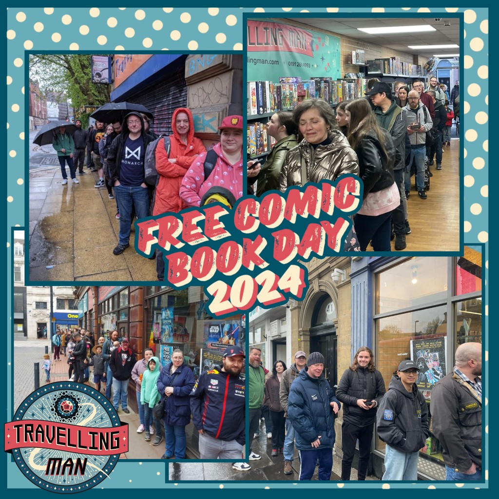 Free Comic Book Day 2024! Thank you to everyone who came into one of our stores, or joined our stream, this free comic book day! We had a blast and we hope everyone enjoys their comics! Until next year!