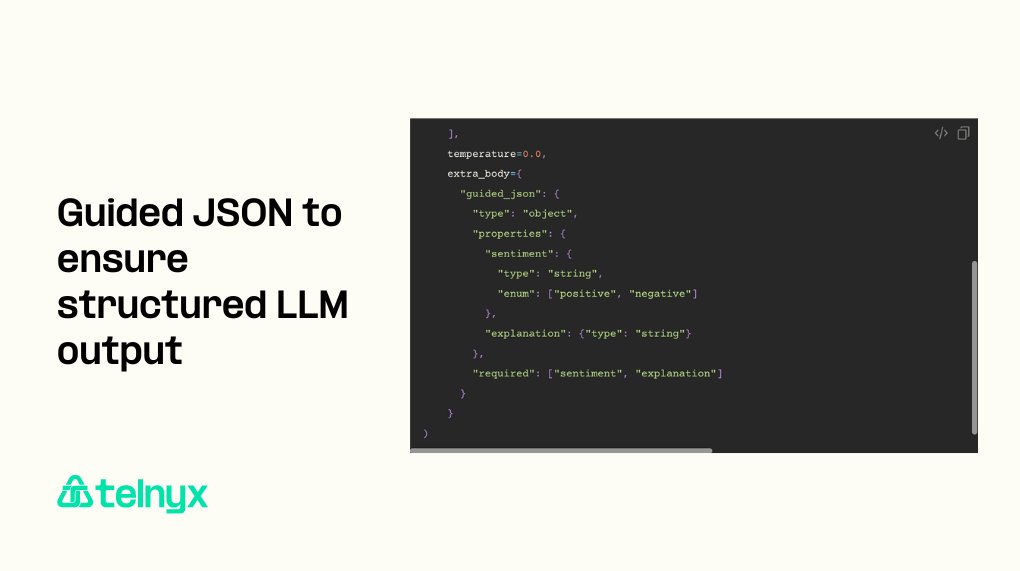 Have you used JSON mode to ensure more structured outputs in your AI applications? If not you can get started quickly with our guided JSON docs developers.telnyx.com/docs/inference…