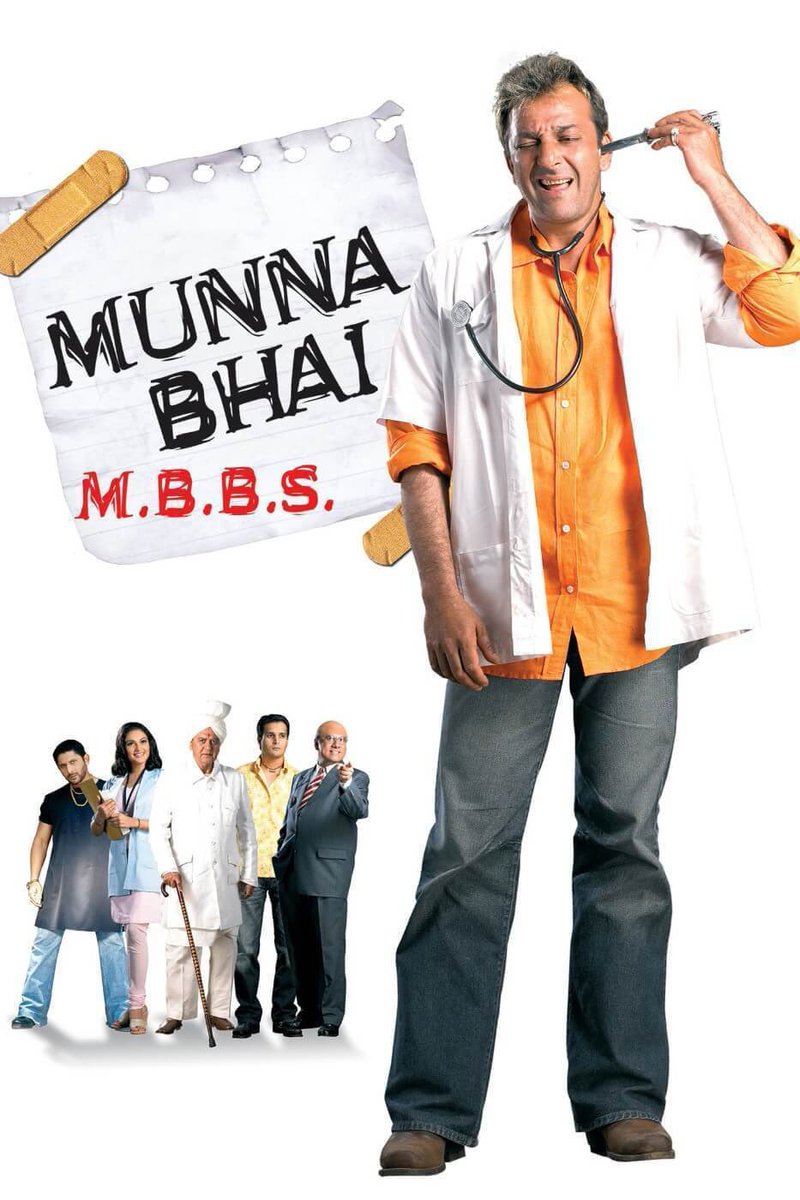 في المرتبة ال10: #MunnaBhaiMBBS مونا بهاي هو زعيم عصابة في مومباي يقوم بابتزاز الناس. يدير شبكة ابتزاز ويعمل مع صديقه لتخويف الناس. يقرر مونا خداع والديه ويتظاهر بأنه أصبح طبيبًا. بعد أن ينكشف من والديه يقرر مونا أن يصحح الأمور عن طريق الحصول على شهادة طبية. #SanjayDutt