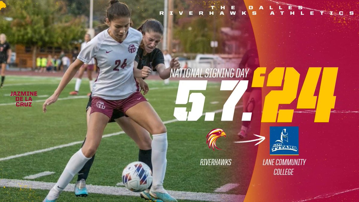 Riverhawks Athletics is excited to announce the upcoming signing day of senior Jazmine De La Cruz as she commits to continue her education and soccer career at Lane Community College!

Join us in the main lobby of TDHS on Tuesday, May 7th at 3:00 pm for this special occasion!