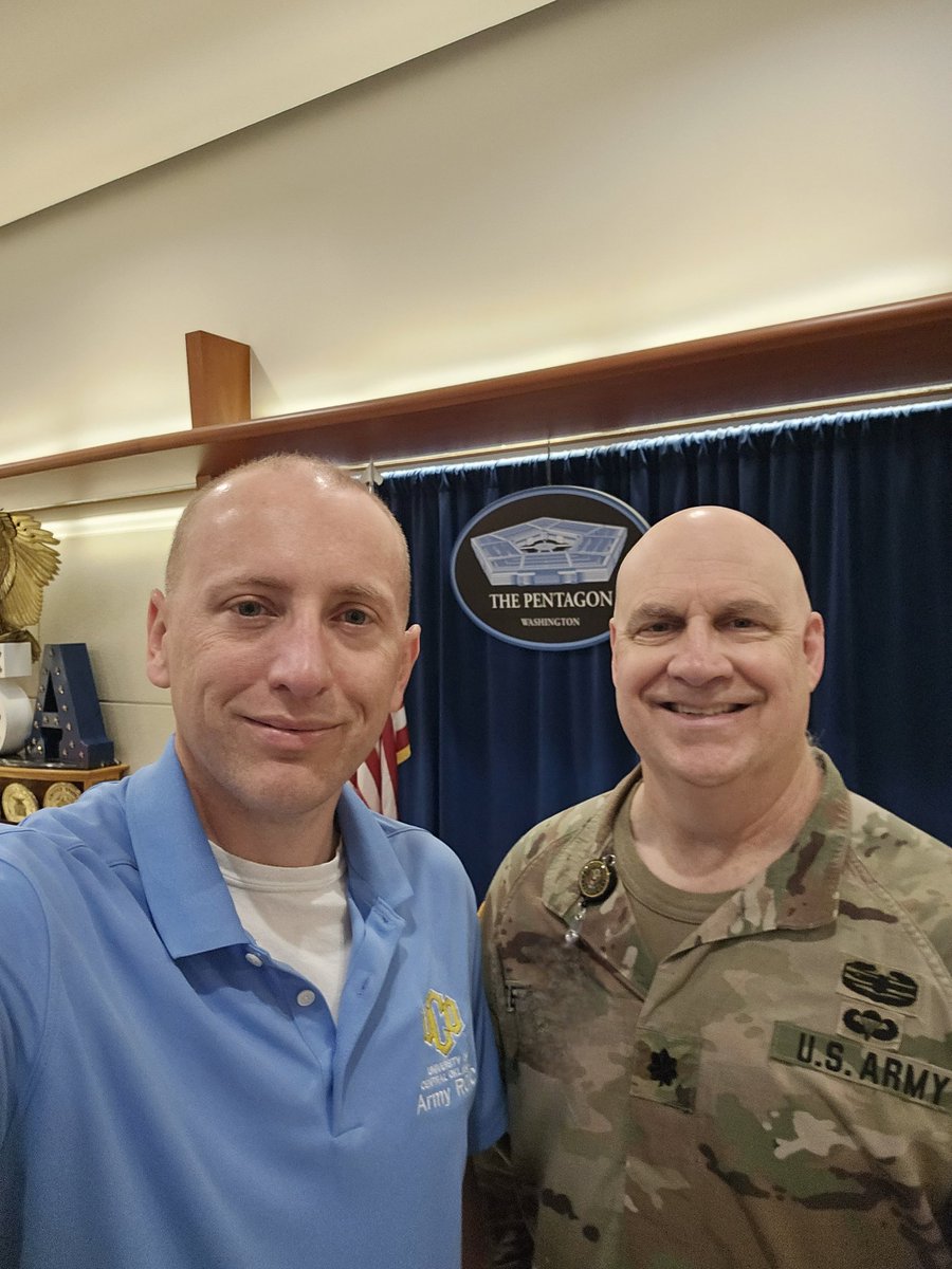 Big changes are coming for me this month. This morning, a good friend gave me a fast tour of the Pentagon. I was sure to rep the @UCOBronchos @ArmyROTC w/ my shirt because I will miss the Broncho Community when we move east.