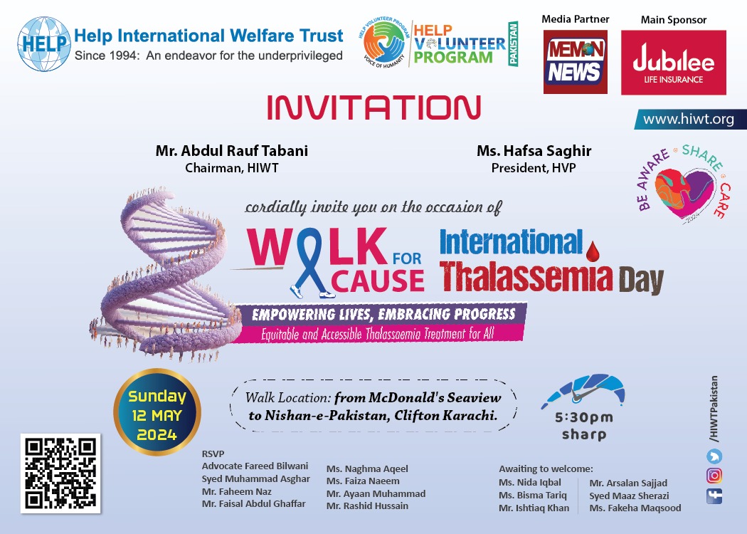 All followers from  Karachi are cordially invited to join us in this great cause to spread #awareness to eradicate #Thalassemia Major from #Pakistan 

#ThalassemiaFreePakistan #walkforacause
#PakistanLunarMission
#hiwt #hvp
#PakistanCricket
