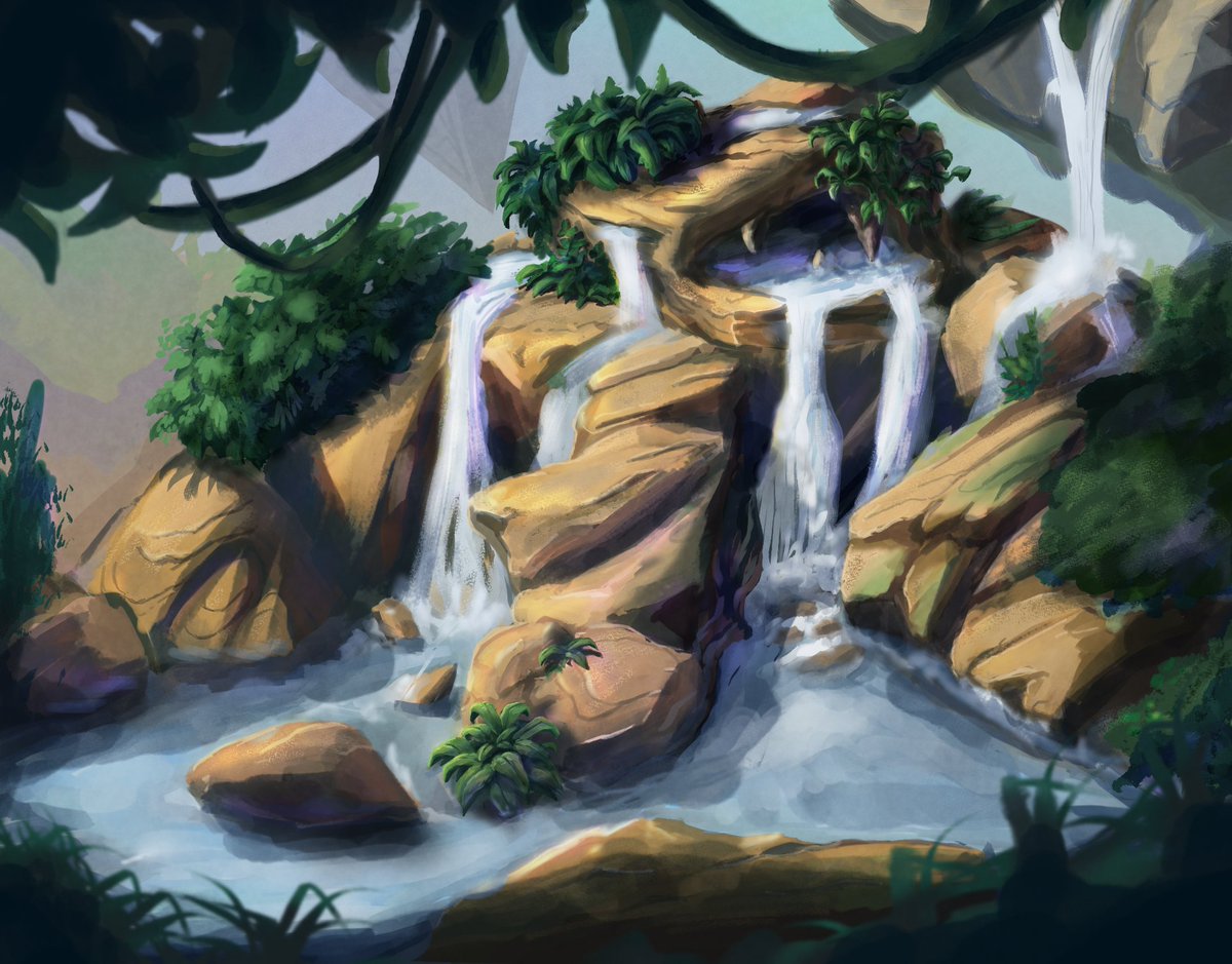 Here is my rendition of Lumbering Falls from Mtg.
#mtgart