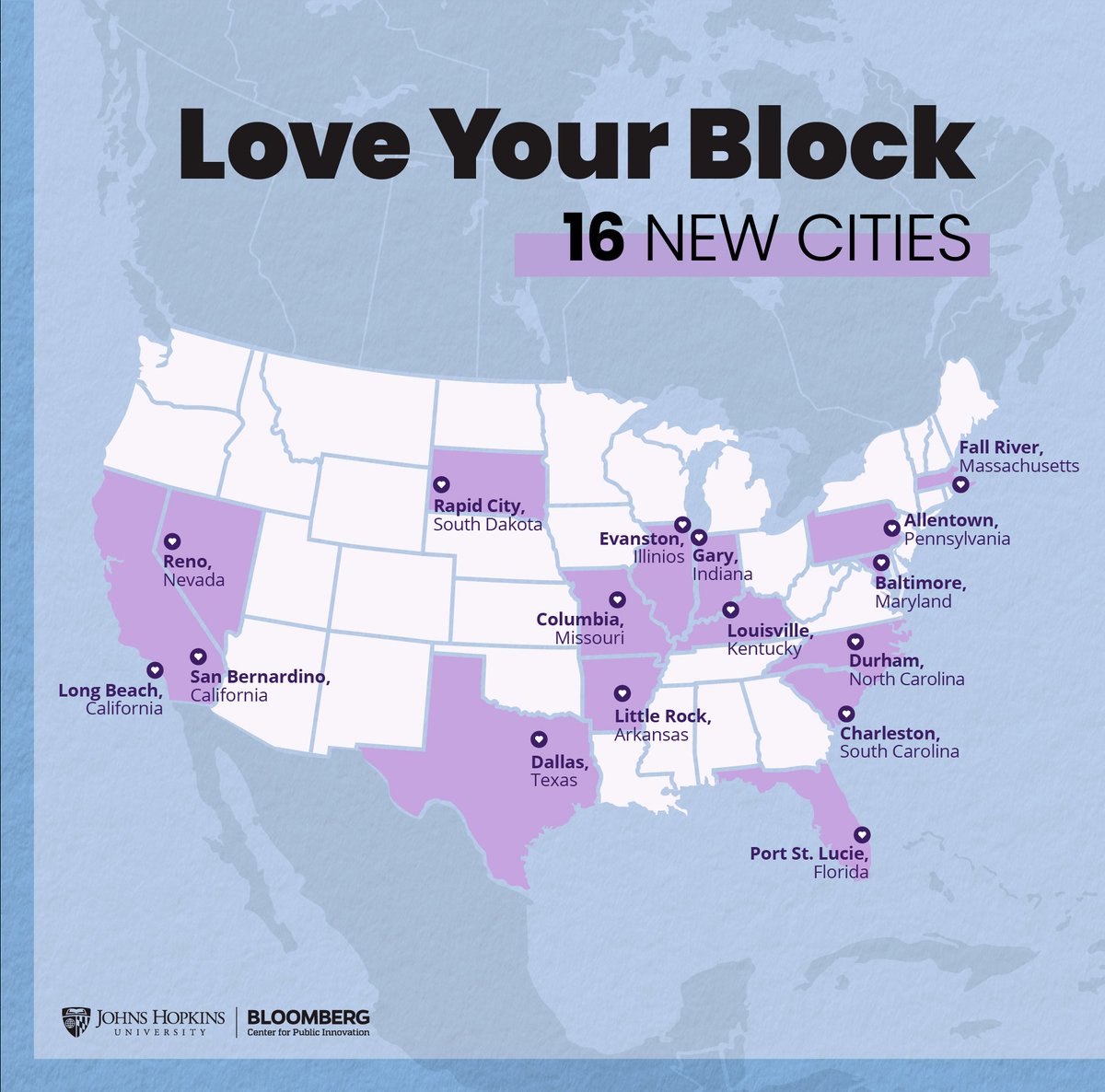 The Bloomberg Center for Public Innovation at JHU (@publicinno) on Twitter photo Big news! 🌆 <a href="/PublicInno/">The Bloomberg Center for Public Innovation at JHU</a> is announcing our biggest #LoveYourBlock cohort yet! 16 US cities receive $100K, a fellow, <a href="/AmeriCorps/">AmeriCorps</a> VISTA, & TA for #NeighborhoodRevitalization! Since '09, LYB has been transforming communities & building trust! Details ➡️ hubs.ly/Q02wdYkF0 Big news! 🌆 <a href="/PublicInno/">The Bloomberg Center for Public Innovation at JHU</a> is announcing our biggest #LoveYourBlock cohort yet! 16 US cities receive $100K, a fellow, <a href="/AmeriCorps/">AmeriCorps</a> VISTA, & TA for #NeighborhoodRevitalization! Since '09, LYB has been transforming communities & building trust! Details ➡️ hubs.ly/Q02wdYkF0