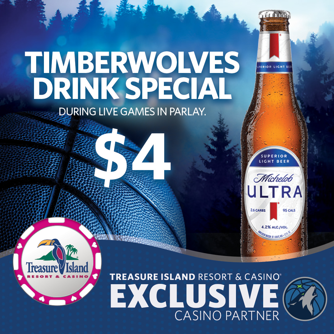 Cheer on the @Timberwolves tonight at The Island! Catch game 2 on the big screens and enjoy $4 @MichelobULTRA bottles, only in Parlay. Let's go Wolves! 🏀