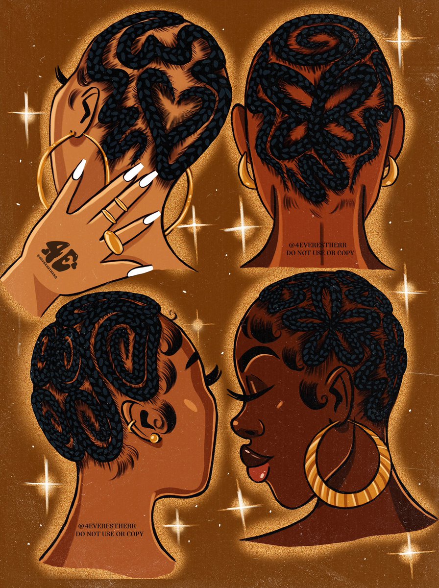 Braided Bald Head 💅🏿 
#illustration #hairstyle #blackart