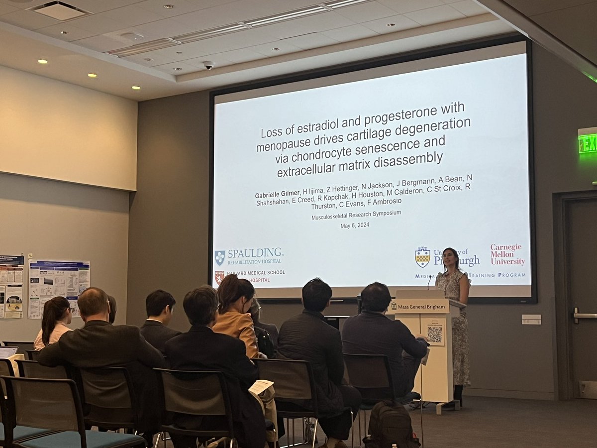 Center for Musculoskeletal Research (@csr_mgh) on Twitter photo The high bar set by our morning talks continues!
<a href="/gabbygilmer/">Gabrielle Gilmer, PhD</a> walked us through an impressive body of work in “Loss of estradiol and progesterone with menopause drives cartilage degeneration via chondrocyte senescence and extracellular matrix disassembly” The high bar set by our morning talks continues!
<a href="/gabbygilmer/">Gabrielle Gilmer, PhD</a> walked us through an impressive body of work in “Loss of estradiol and progesterone with menopause drives cartilage degeneration via chondrocyte senescence and extracellular matrix disassembly”