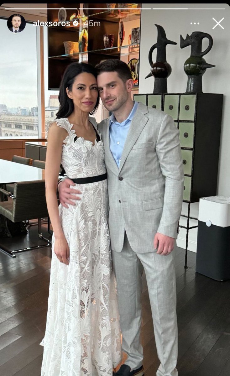 🔥🚨DEVELOPING: Alex Soros and Hillary Clinton former Vice Chair Huma Abedin was spotted. They really are just two love birds.