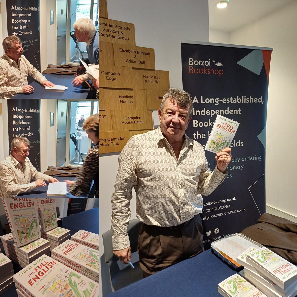 The fabulous @StuartMaconie at the @campdenlitfest today! Writer, journalist & broadcaster (Radio 6 Music) shared his enlightening and entertaining journey through England in The Full English. There are 14 pages devoted to Chipping Campden and Broadway! Signed copies in stores!