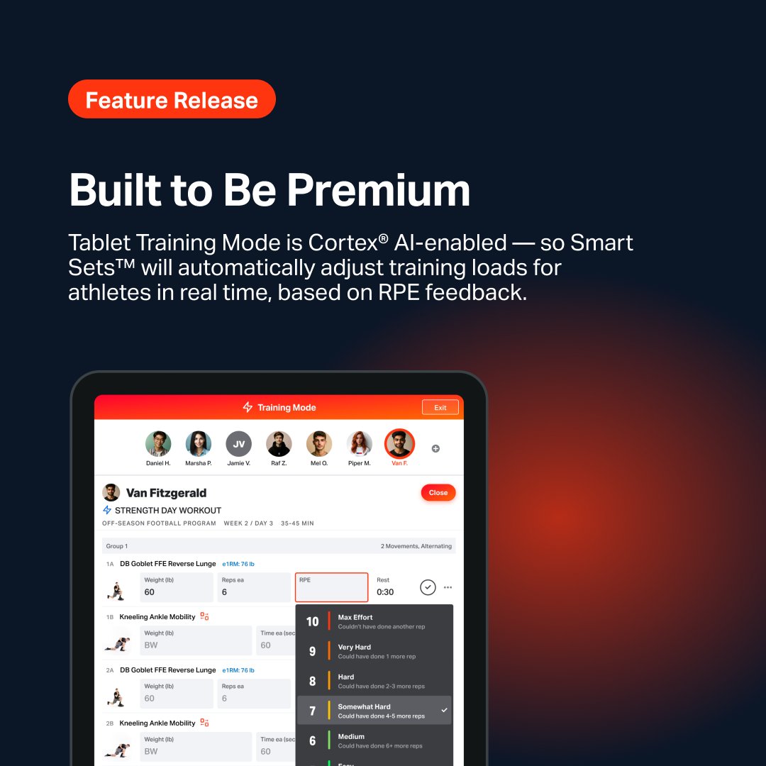 Introducing Tablet Training Mode: a new feature in the Volt Coach Platform that lets multiple users log workouts from a single device! 🚀 14-day free trial: volt.app/wz8 #voltathletics #fitness #sports #training #athlete #coach