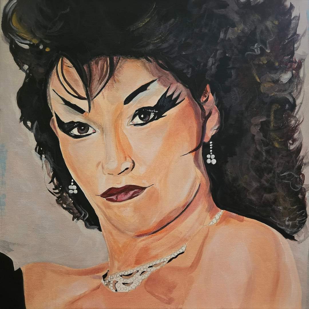 Hettrickart's 'The Wrestlers' proudly presents the late, great Sherri Martel. I was a huge fan, and still am to this day. She did it all, people. Professional wrestler, valet, and manager.
'Sensational Sherri'
16x16' acrylic/gallery  wrap canvas

HOF 2006