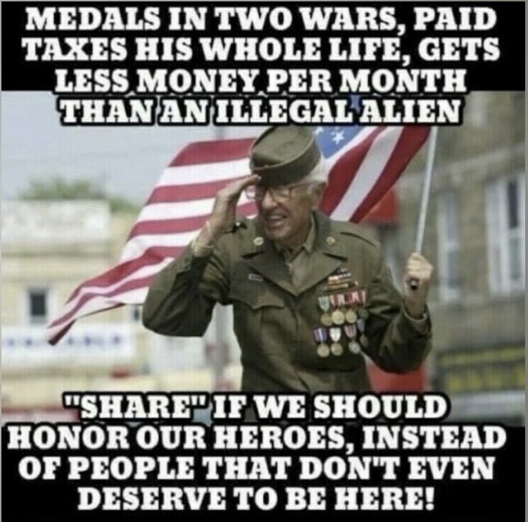 It’s time to replace our illegitimate government that doesn’t honor and take care of heroes who protect our country more than those who invade and use it in exchange for their fraudulent votes.