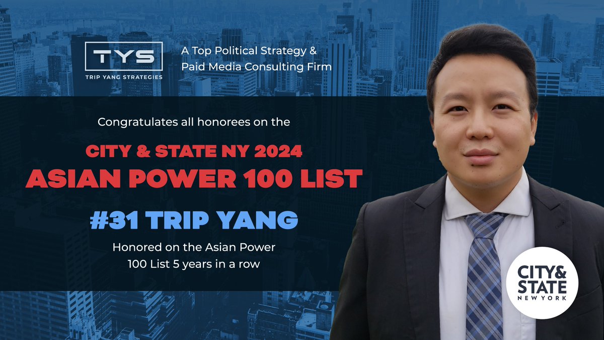 Since 2020, @CityAndStateNY has recognized the top AAPI leaders in politics, government + public affairs. Thanks for the honor of #31 on this year's list; it's a privilege to be recognized for 5 years in a row. Congrats to everyone celebrated this year! cityandstateny.com/power-lists/20…