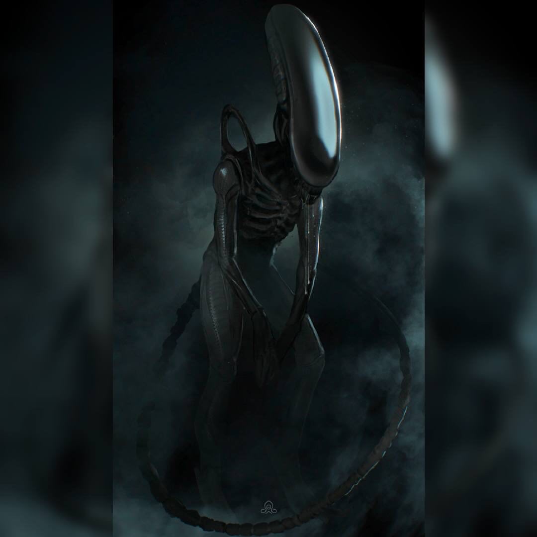 Belated Xenomorph piece for Alienday 👽 #alien #sketch #creaturedesign