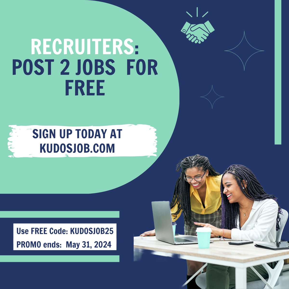 🌟 Optimize Your Hiring Strategy at kudosjob.com - Secure Your Offer Now! 

Act swiftly to enjoy our #LimitedTimeOffer: Get two job postings free with the code kudosjob25! 🎉

👉 Book your demo today: social.kudosjob.com/35x64

#ExclusiveOffer #EffortlessRecruiting