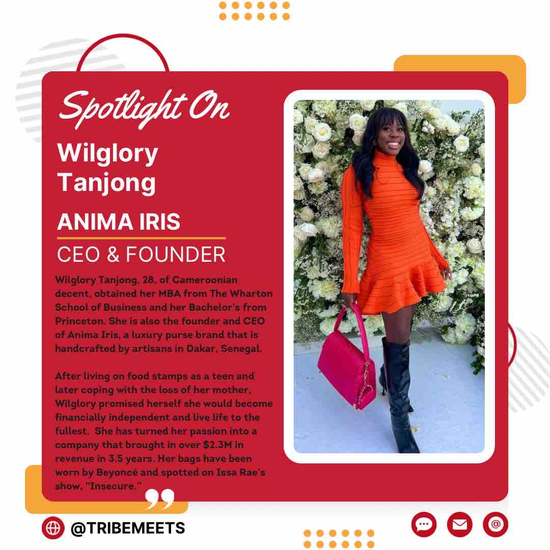 Meet Wilglory Tanjong, a powerhouse entrepreneur of Cameroonian descent! Founder of  @Anima.Iris, a luxury purse brand showcasing African craftsmanship. Wilglory’s journey inspires us all!

#AfricanEntreprenuers #AnimaIris #BlackOwnedFashion #CommunityWins