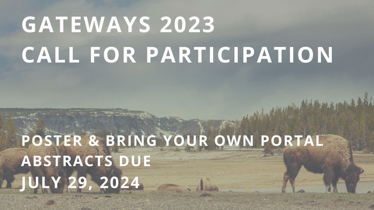 Gateways 2024 Call for Participation is open! Want to showcase your #sciencegateway or your research #cyberinfrastructure? Submit your abstract for a Bring Your Own Portal by July 29, 2024. Learn more at buff.ly/4aMUbh8