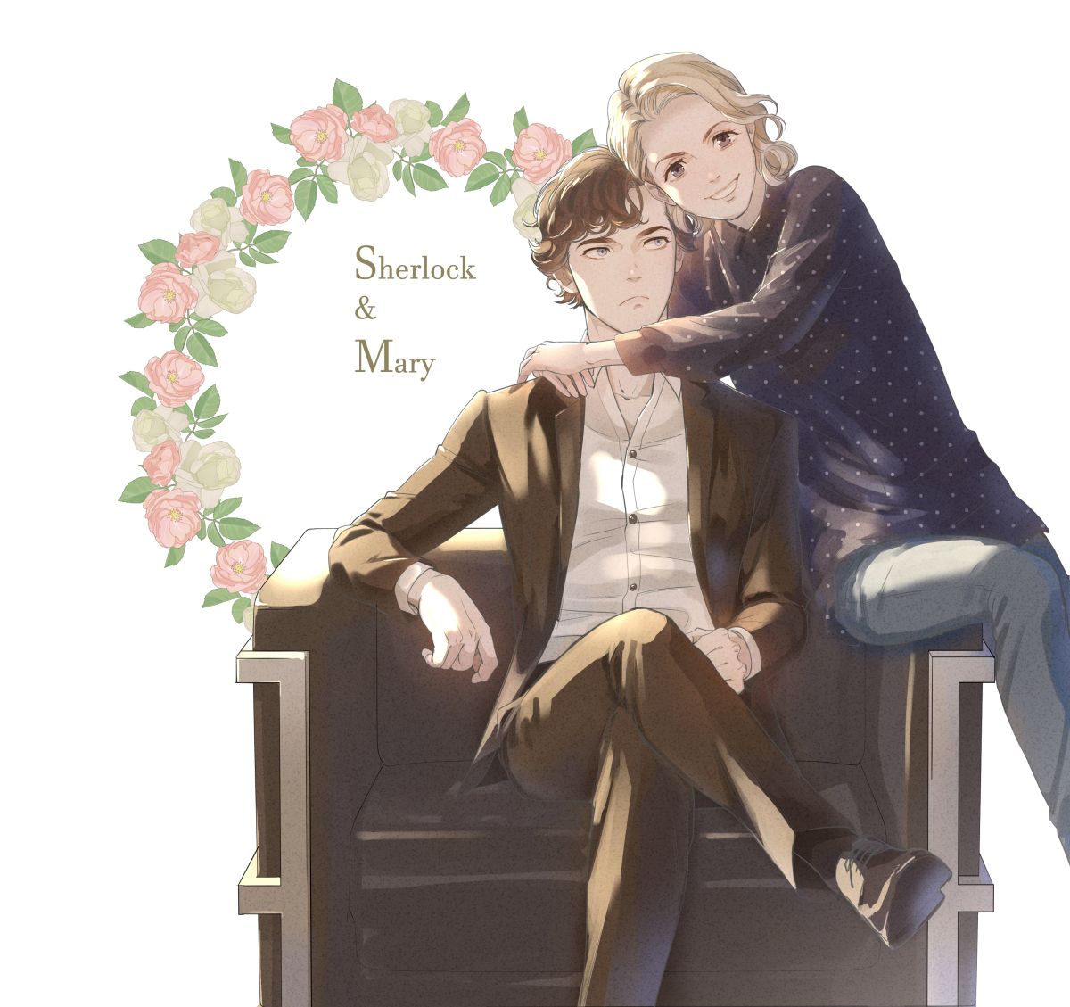 「シャーロックとメアリーの姉弟感が大好き#Sherlock 」|sayaのイラスト