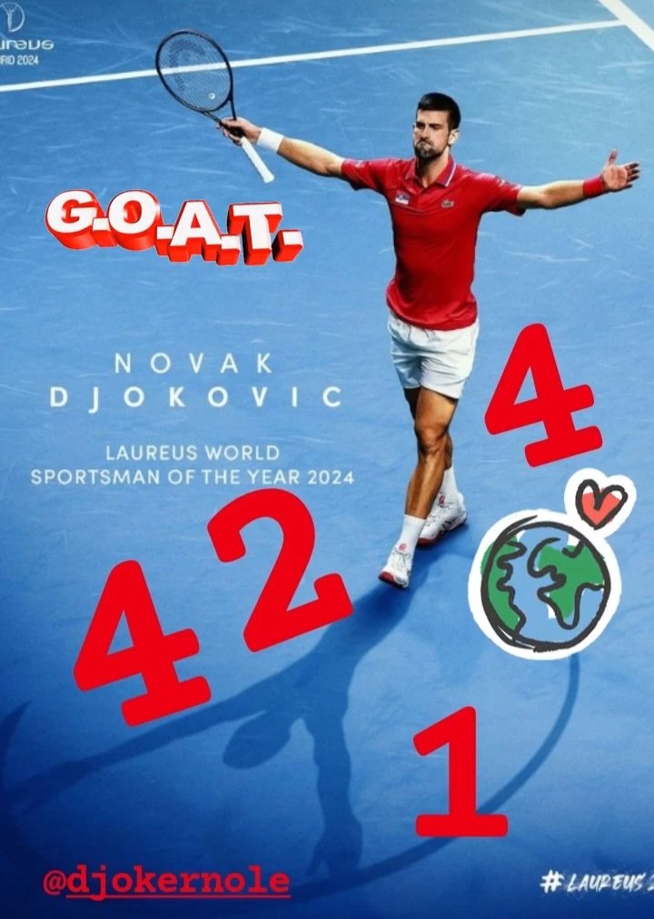 4️⃣2️⃣4️⃣ weeks world No. 1️⃣ 🥳 I D E M O O O ❤️🐐💫👑🥂🥇🕺🎉🔥👏❤️ @DjokerNole @jelenadjokovic @NovakFanClub