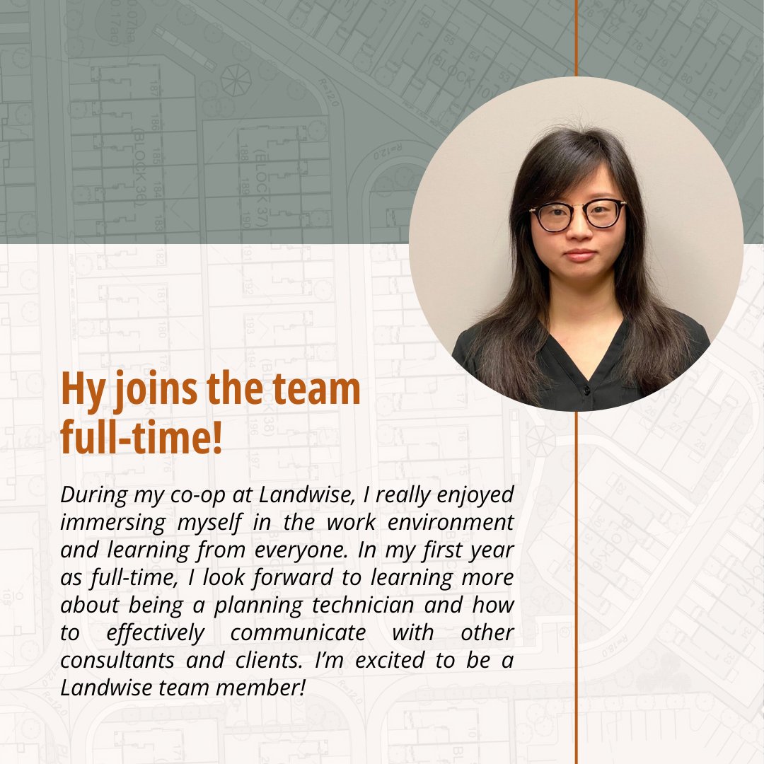 Today is Hy's first day as a full-time Planning Technician at Landwise! We are thrilled that she will be continuing her career with our team.

#wearelandwise #landwiseteam #plansmart #designsmart #managesmart #landwise