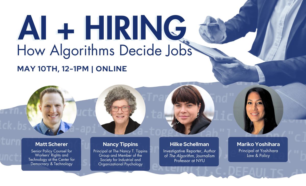 Check out @TECollab's virtual panel this Friday (May 10, 2024) at noon Pacific Time on AI and hiring, featuring impressive folks including @HilkeSchellmann, whose book on the topic is a must-read! RSVP here→ techequitycollaborative.org/event/ai-hirin…