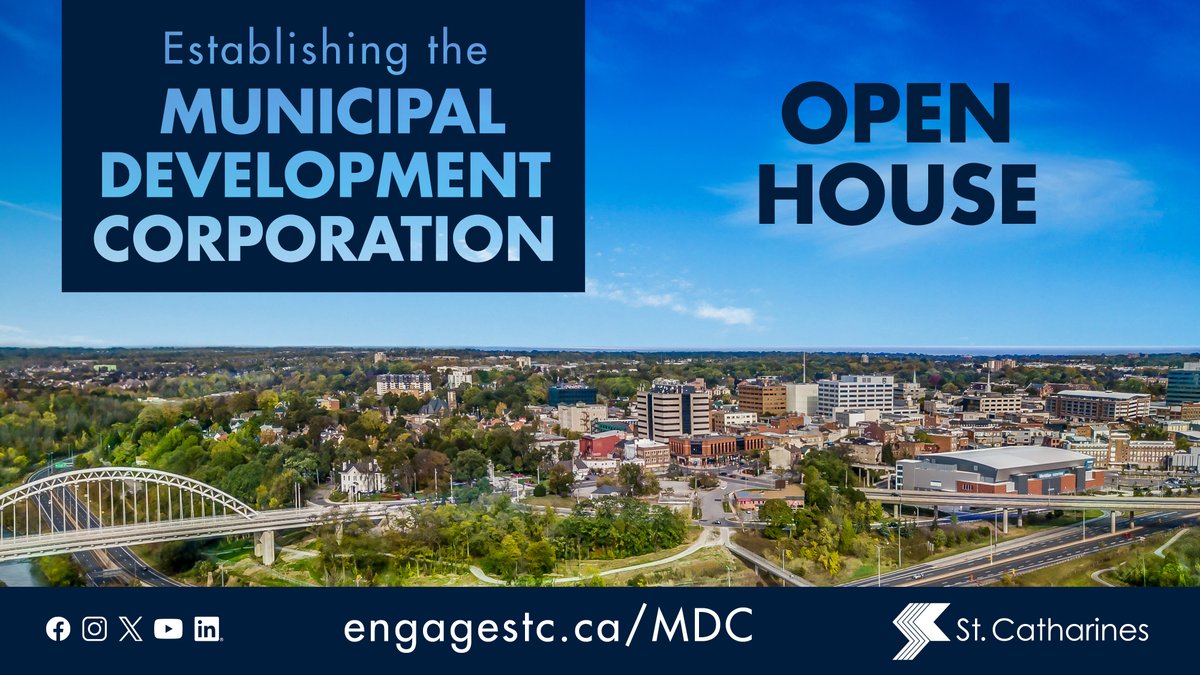 Open house today! ✅ Learn about the Municipal Development Corporation, ask questions and share thoughts. 📌 Drop in today (May 6) from 3 p.m. to 6 p.m. at City Hall at 50 Church Street on the 3rd Floor in the Atrium Room ℹ️ Find out more 👉 engagestc.ca/MDC