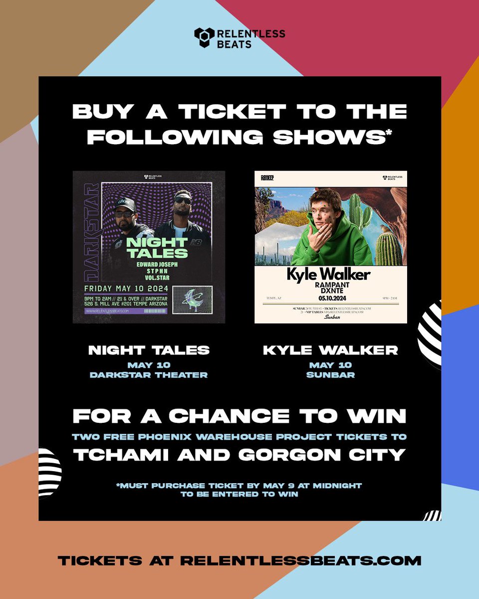 GIVEAWAY 🪩 Spend your summer on the dance floor! Purchase a ticket to one of the following shows happening this weekend + automatically be entered to win TWO ticket to Tchami and Gorgon City at the Warehouse on 6/7-6/8 🕺🏼 **Must purchase a ticket by 5/9 to be entered to win**
