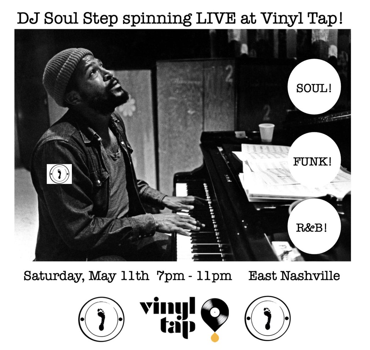 Ya’ll. Bring yourself and your Momma out for some early Mother’s Day all vinyl soulful set from DJ Soul Step at @VinylTapNash this Saturday. Last time we got pretty rowdy and sweaty. Let’s do it again my friends.