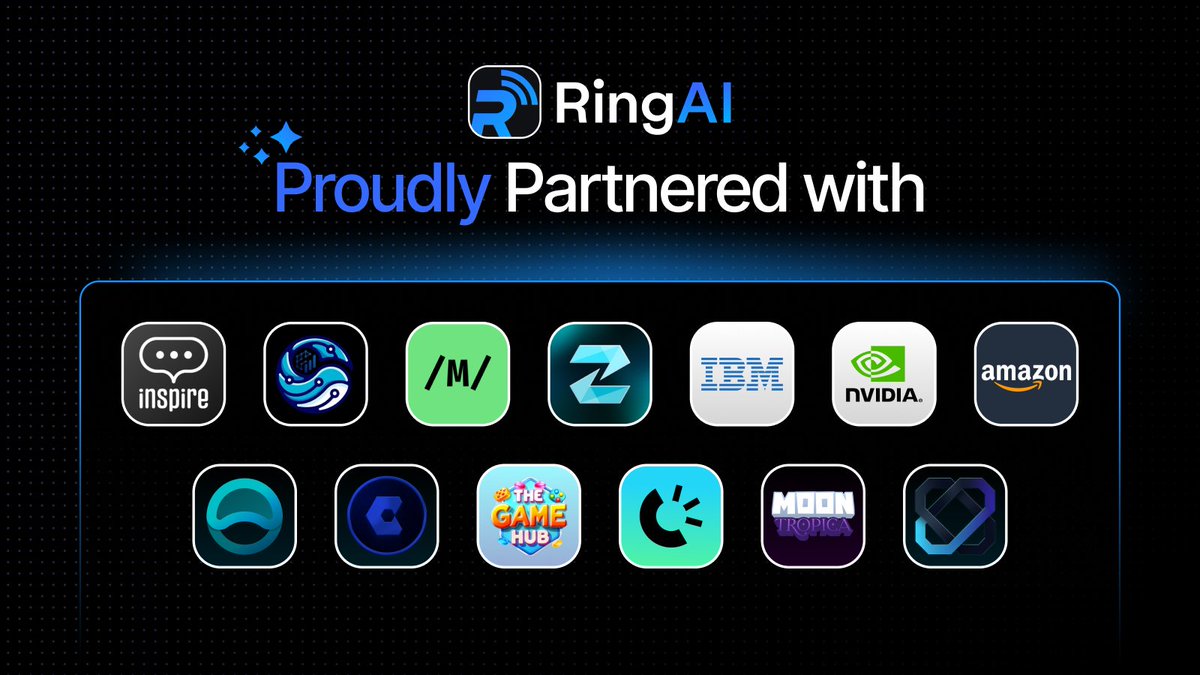 As we prepare for the $Ring AI Platform launch coming this quarter, we'd like to highlight and thank all of our partners for their participation in our ecosystem. 📞 We're exciting to keep building with you all. More coming soon! 🤝