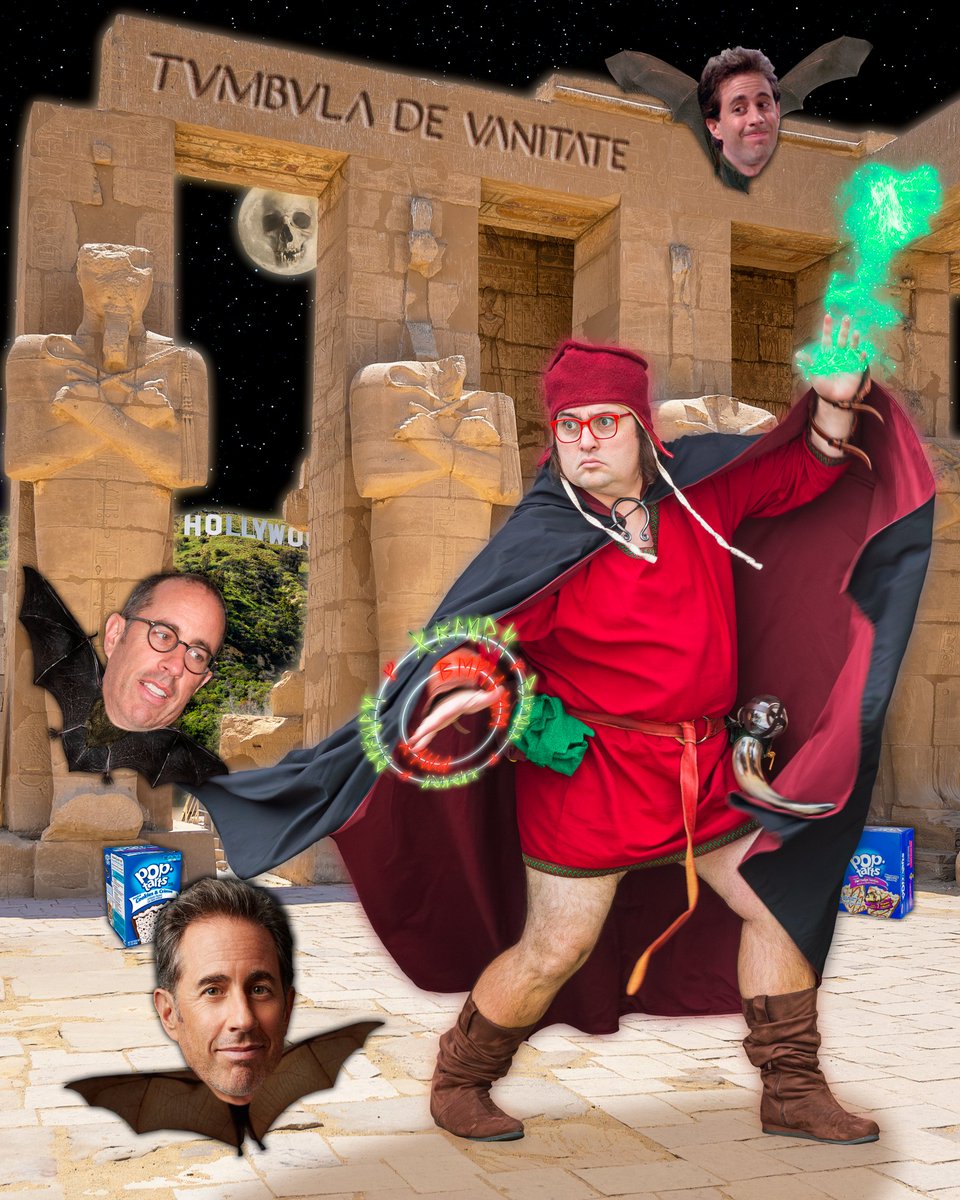 What horrors await me in the TOMB ABOUT NOTHING? Read the ghastly little tale over on the Scriptorium! Beware the Walk of Fame... 🧙‍♂️🧟🪄

#Unfrosted #PopTarts #JerrySeinfeld #Seinfeld #satire #parody #fantasy #art #Hollywood #oncinema #occultart
