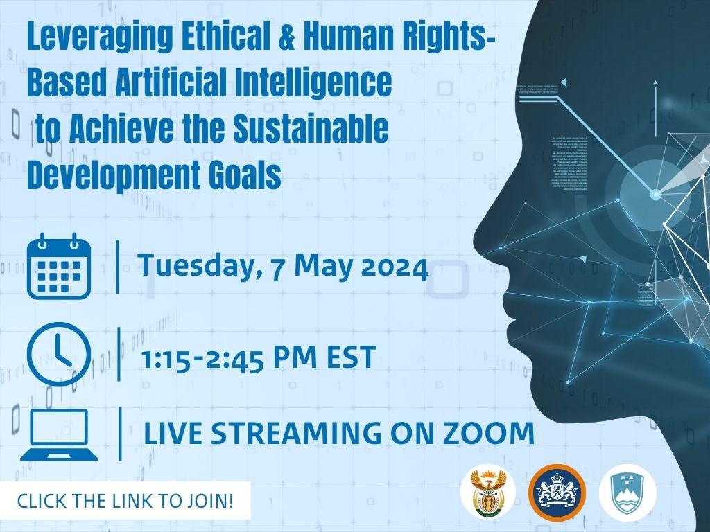 Join us online at the event on leveraging Ethical AI for the SDGs hosted by #KingdomNL, @SLOtoUN & @SAMissionNY. Hear from UNDP, UNESCO, CRAF’d Fund, & Google on achieving the SDGs with ethical AI. 🗓️ Tuesday, May 7 🕒 1.15-2.45 PM (EST) Stream it here: tinyurl.com/y6mhw26v