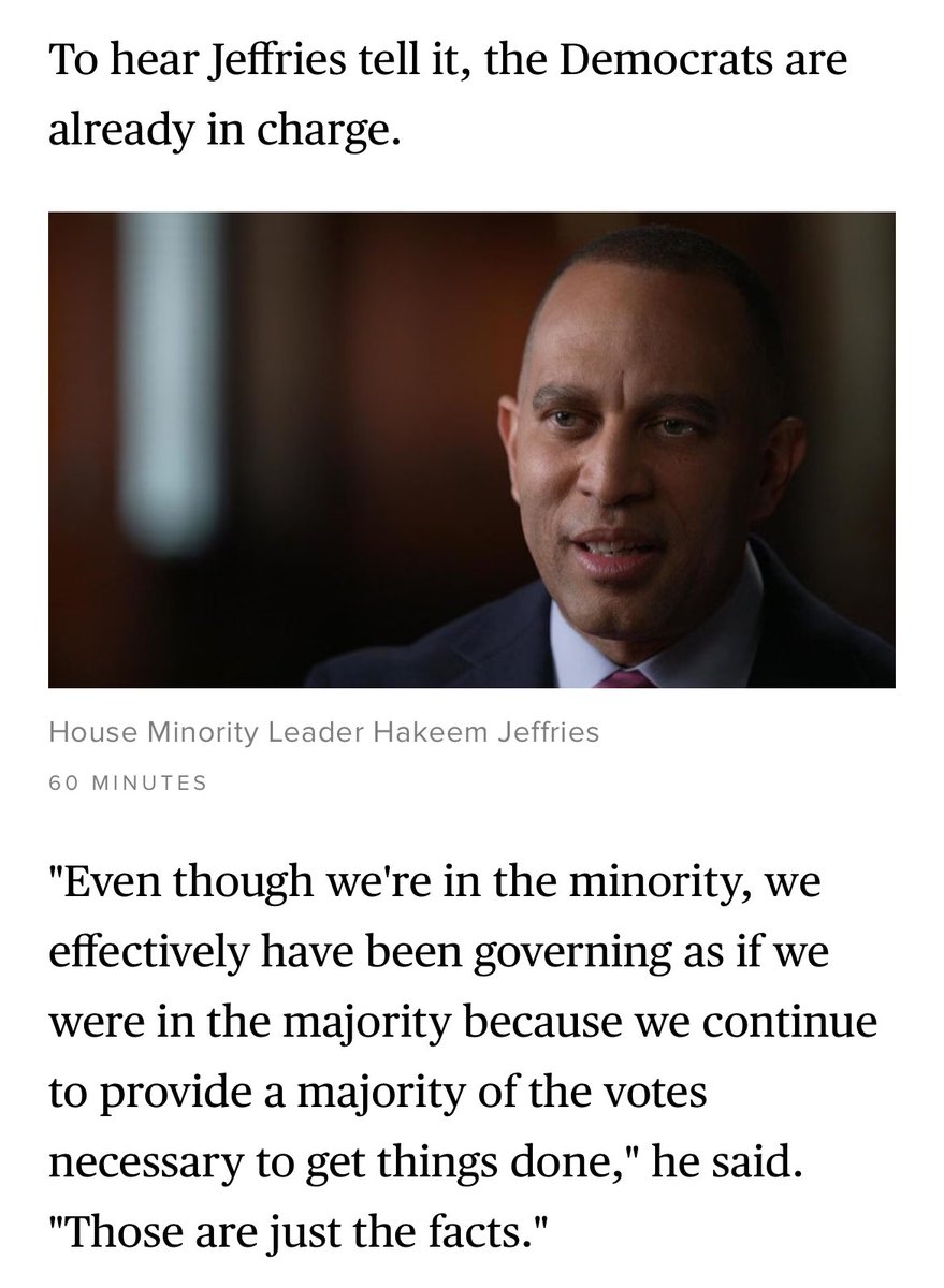 According to Hakeem Jeffries, Democrats run the House under Speaker Johnson: