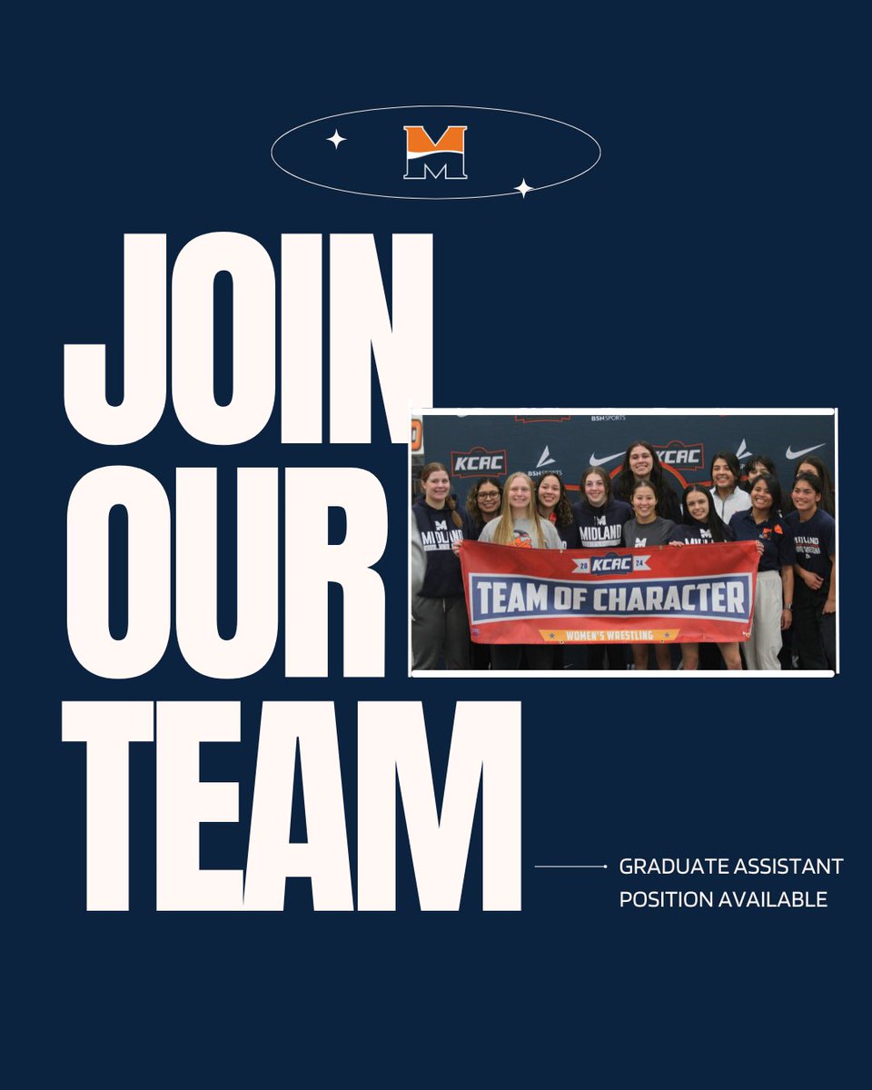 We are looking to hire a graduate assistant coach! If you have any questions, contact Coach Chelsea (dionisio@midlanu.edu) or apply at midlandu.edu/careers #GoWarriors #haveFAITH