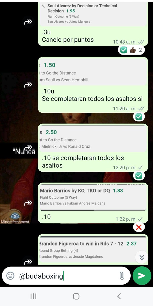 BOXING RESULTS FIRST WEEK OF MAY 2024
Right now im only sending picks to the watsapp group, gonna start sending parlays so sendme your numer so i can add u is totally FREE

- por ahora solo mando picks en el grupo exclusivo de whatsapp, asi qur mandame tu# para añadirte 
#canelo