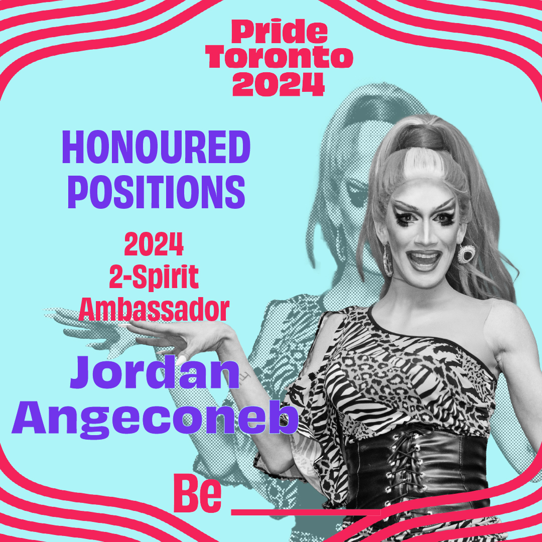 Two-Spirit Ambassador: Jordan Angeconeb, is a 30 year-old Anishinaabe, AKA Bébé Lala. As the founder of Ever Sick! Indigenous Performing Arts & Entertainment, they serve as an Indigenous 2SLGBTQIA+ activist for Two-Spirit people in Northwestern Ontario. #bepridetoronto #2spirit