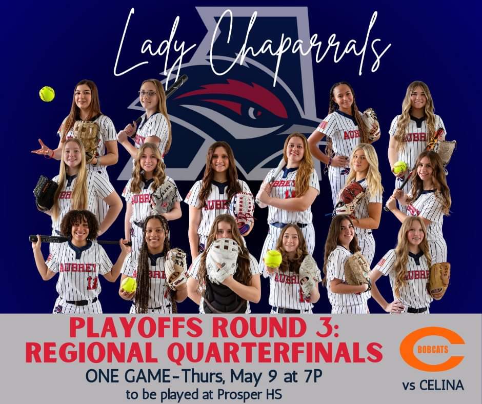 Round 3 is set! Taking on a district rival too. One game- winner takes the Regional Quarterfinals and moves on to Round 4. @AubreyVSoftball @amntx16u