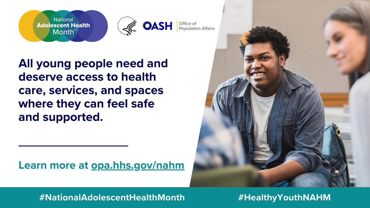 During #NationalAdolescentHealthMonth, learn how safe and supportive health care settings can provide young people with accessible and culturally relevant sexual and reproductive health care they need to make informed decisions. opa.hhs.gov/nahm#week-one #HealthyYouthNAHM