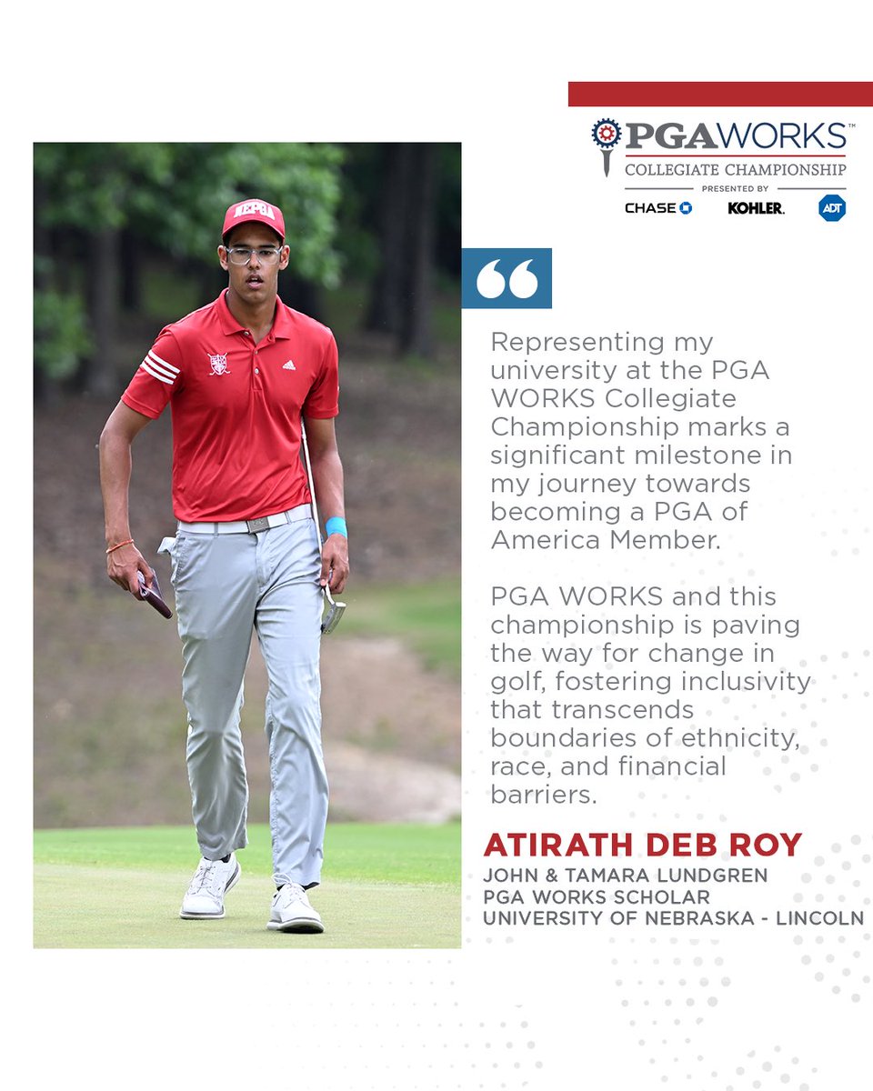 A dream come true.❤️ For John & Tamara Lundgren #PGAWORKS Scholar Atirath Deb Roy, the PGA WORKS Collegiate Championship means so much more than just a competition. @PGAWORKS is a launching pad in his path to becoming a PGA of America Member.💪🏼 #PGAWORKSChamp
