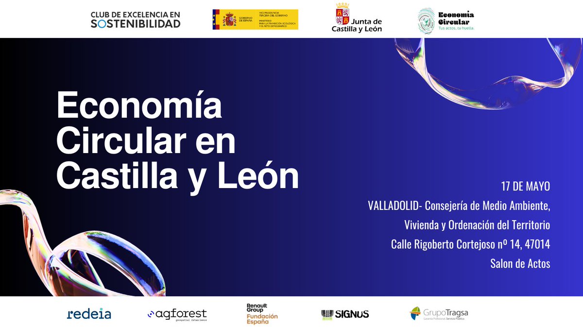 Club Sostenibilidad (@csostenibilidad) on Twitter photo 📢 ¡Nos complace anunciar el próximo evento sobre Economía Circular en Castilla y León el 17 de mayo! 🗓️ Gracias a <a href="/mitecogob/">Transición Ecológica y Reto Demográfico</a>, <a href="/jcyl/">Junta de Castilla y León</a> y <a href="/csostenibilidad/">Club Sostenibilidad</a> por hacer esto posible. 🎟️ Inscripciones: bit.ly/4dc2NQq #EconomíaCircular #Sostenibilidad 📢 ¡Nos complace anunciar el próximo evento sobre Economía Circular en Castilla y León el 17 de mayo! 🗓️ Gracias a <a href="/mitecogob/">Transición Ecológica y Reto Demográfico</a>, <a href="/jcyl/">Junta de Castilla y León</a> y <a href="/csostenibilidad/">Club Sostenibilidad</a> por hacer esto posible. 🎟️ Inscripciones: bit.ly/4dc2NQq #EconomíaCircular #Sostenibilidad