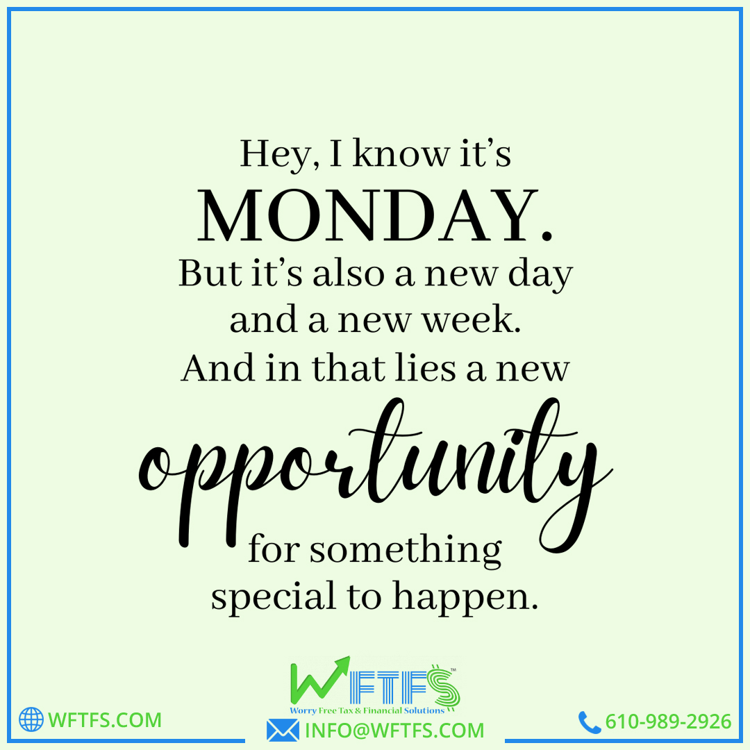 Stay focused and determined, because success is just around the corner. #MotivationalMonday #wftfsllc #taxpreparation