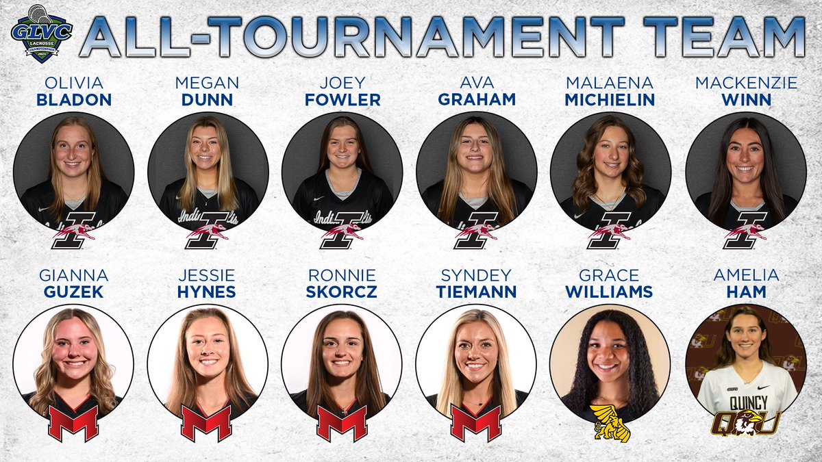 🏆🥍 ICYMI: Congratulations to the 1️⃣2️⃣ student-athletes named to the #GLVCchamps All-Tournament Team following the conclusion of last weekend's #GLVCwlax Championship! 🥇