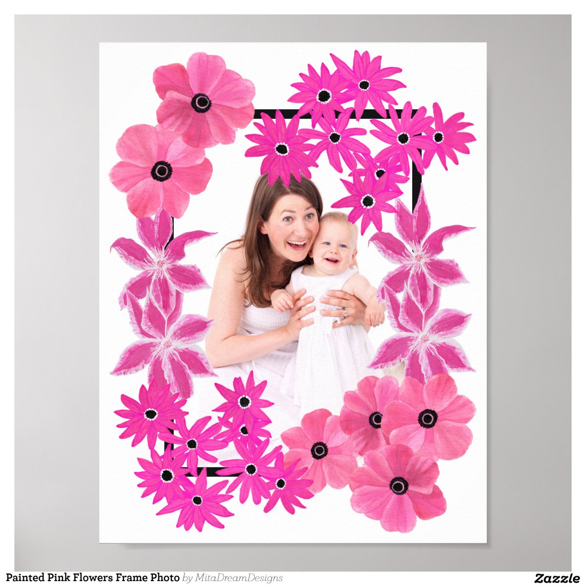 New @zazzle Painted Pink Flowers Frame Photo Poster #personalise >> zazzle.co.uk/z/z88e2pa1?rf=… << #gifts #pink #Flowers #poster #wallart #Prints #Zazzle #photo #personalize #uniquegifts #giftidea #NatureBeauty #painting #SpringVibes #summer