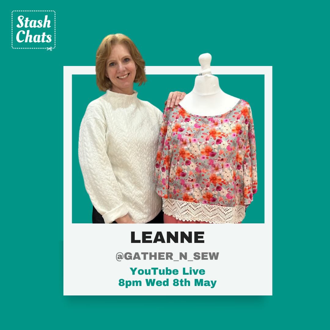 Many of you know that I’m a huge fan of the @stash_hub app. So I’m delighted to be talking to Yvette on Wednesday evening. Watch it live on their YouTube channel or anytime afterwards.
I’m so looking forward to it! 💜

#stashhub #stashchats #stashchat #gathernsew #learntosew