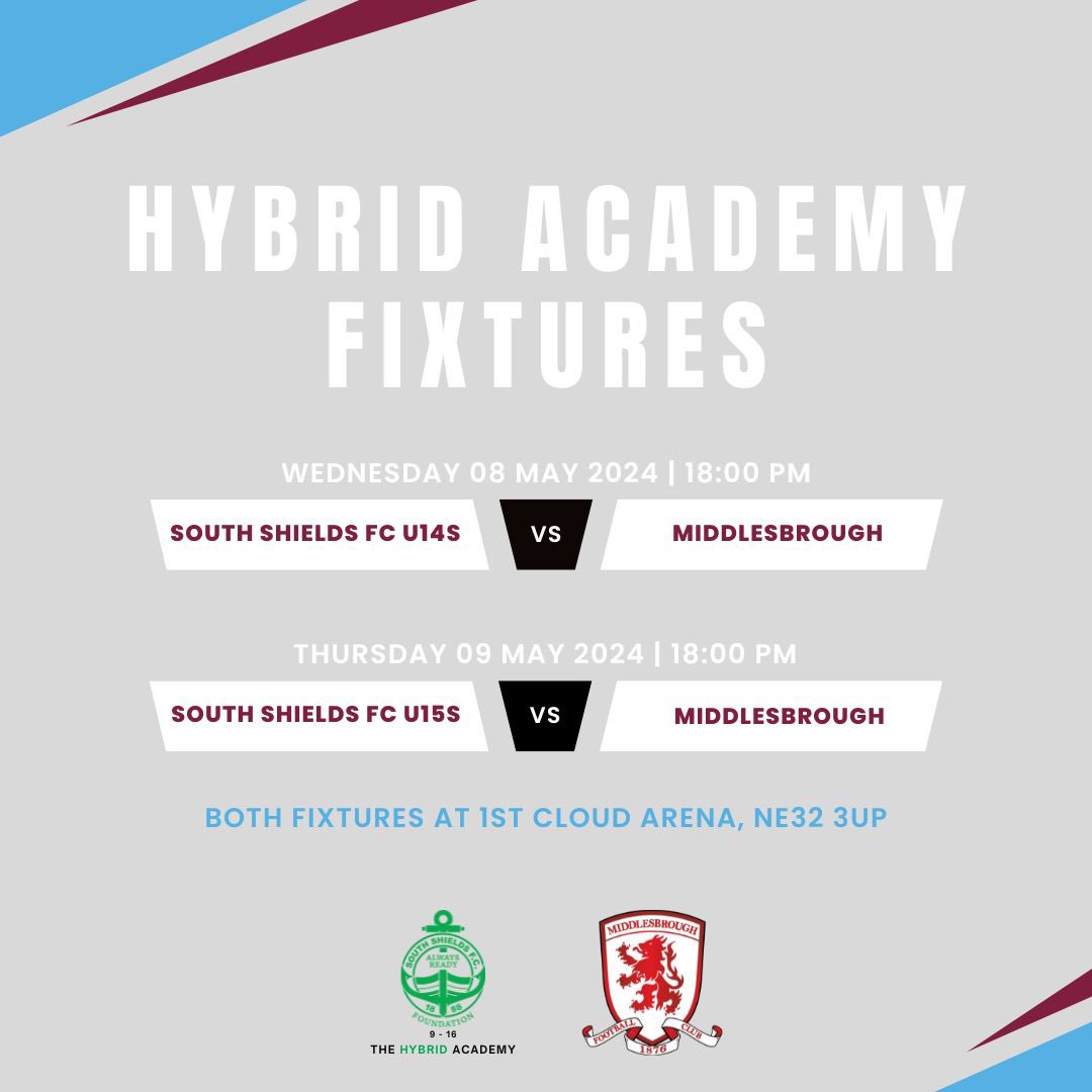 Some very exciting showcase games coming up for our @SSFCfoundation Hybrid Academy against @SunderlandAFC and @Boro #SSFC | #AlwaysReady