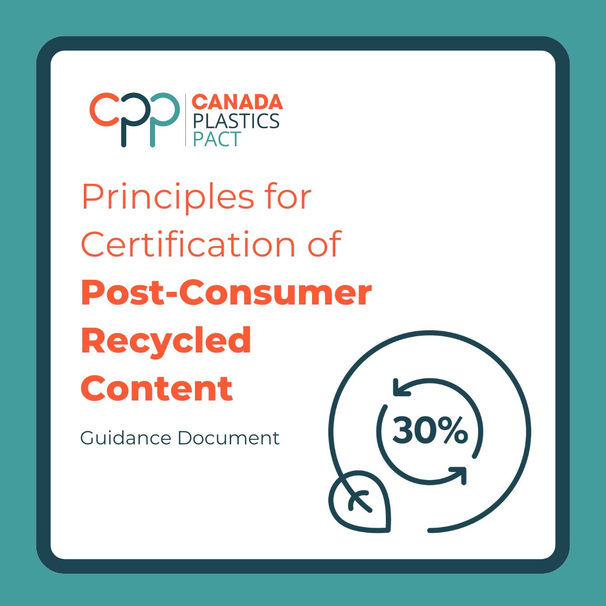 We are pleased to share a comprehensive framework for assessing certification programs for post-consumer recycled content (#PCR) in plastics packaging across Canada. 

Learn how you can take action: plasticspact.ca/principles-for…