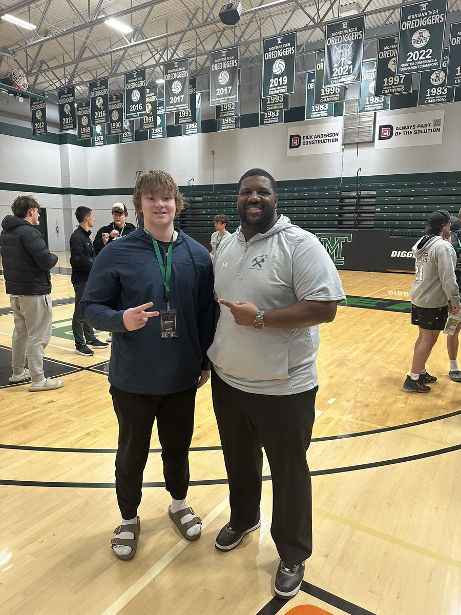 Thank you to everybody at Tech for a great junior day! #rolldiggs ⚒️ @CoachMann90 @KodyTorgerson @CoachThatcher @CoachKyleSamson @CoachAndersonMT @MonTechFootball @CoachTravisDean